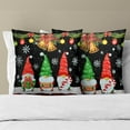 thumbnail image 3 of Merry Christmas Throw Pillow Covers Set of 2 Black Gnomes Pillowcases 20x20 Inch Holiday Decorative Throw Cushion Case for Home Sofa Couch, 3 of 6