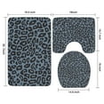 thumbnail image 3 of Black Leopard Pattern Bathroom Rugs Sets 3 Piece,Toilet Cover Set,Absorbent Non Slip Bathroom Mats Sets with U-Shaped Contour Rug Toilet Rug Set, 3 of 5