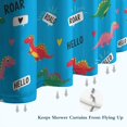 thumbnail image 6 of Blue Cartoon Dinosaurs WordsHearts Pattern Shower Curtain 72"x84" ,Bathroom Decorative Shower Curtains Set with 12 Hooks,Modern Waterproof Washable Shower Curtain, 6 of 6