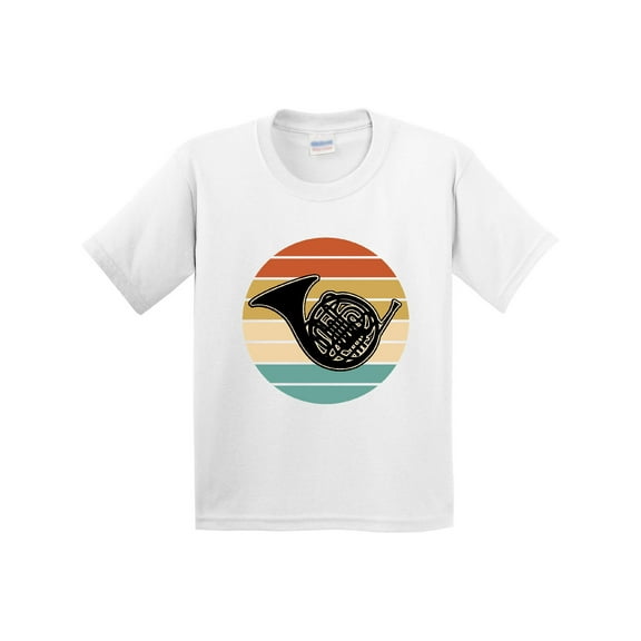 Inktastic French Horn Retro Music Sunset Youth T-Shirt