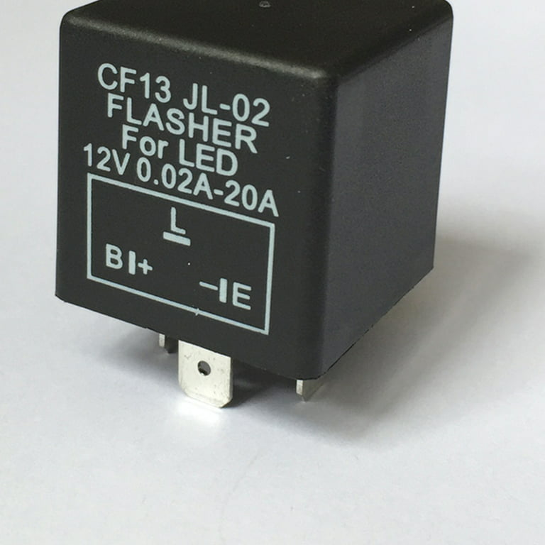 CF13 JL-02 Relé intermitente electrónico ajustable para vehículo de  automóvil, bombillas LED intermitentes intermitentes Hyper Blink Flash, 12V  10A