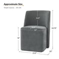 thumbnail image 6 of Upholstered Dining Chair with Casters Armless Accent Chair with Wheels Dining Room Kitchen Grey, 6 of 7