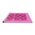 thumbnail image 2 of Ahgly Company Machine Washable Indoor Round Oriental Pink Traditional Area Rugs, 4' Round, 2 of 4