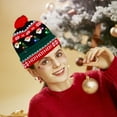 thumbnail image 5 of LED Christmas Hat with Light Effects Pom Pom Beanie for Winter Festive Accessory Family Celebration(C), 5 of 6
