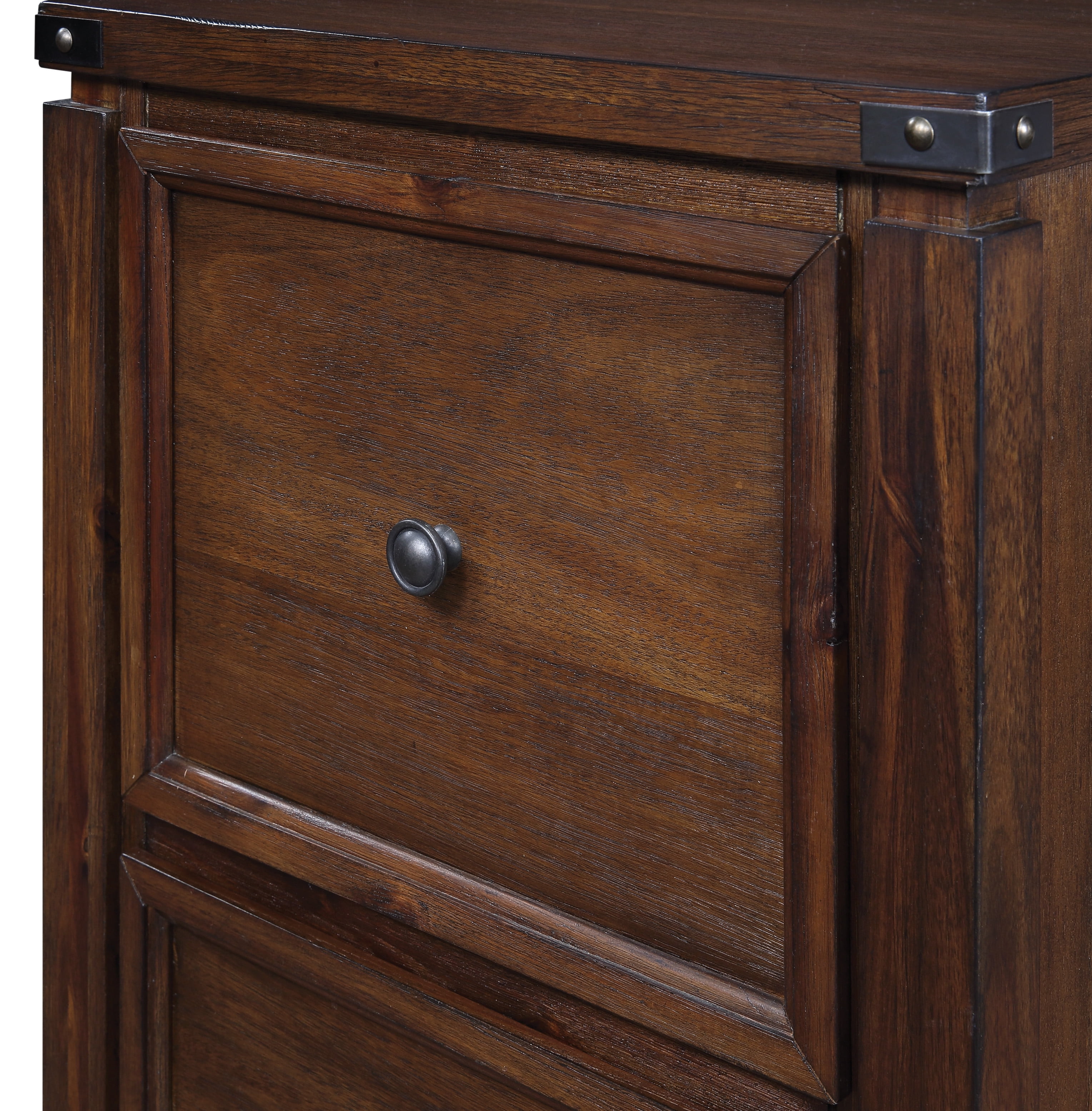Baton Rouge 2 Drawer File Cabinet in Brushed Walnut Finish in Engineered Wood