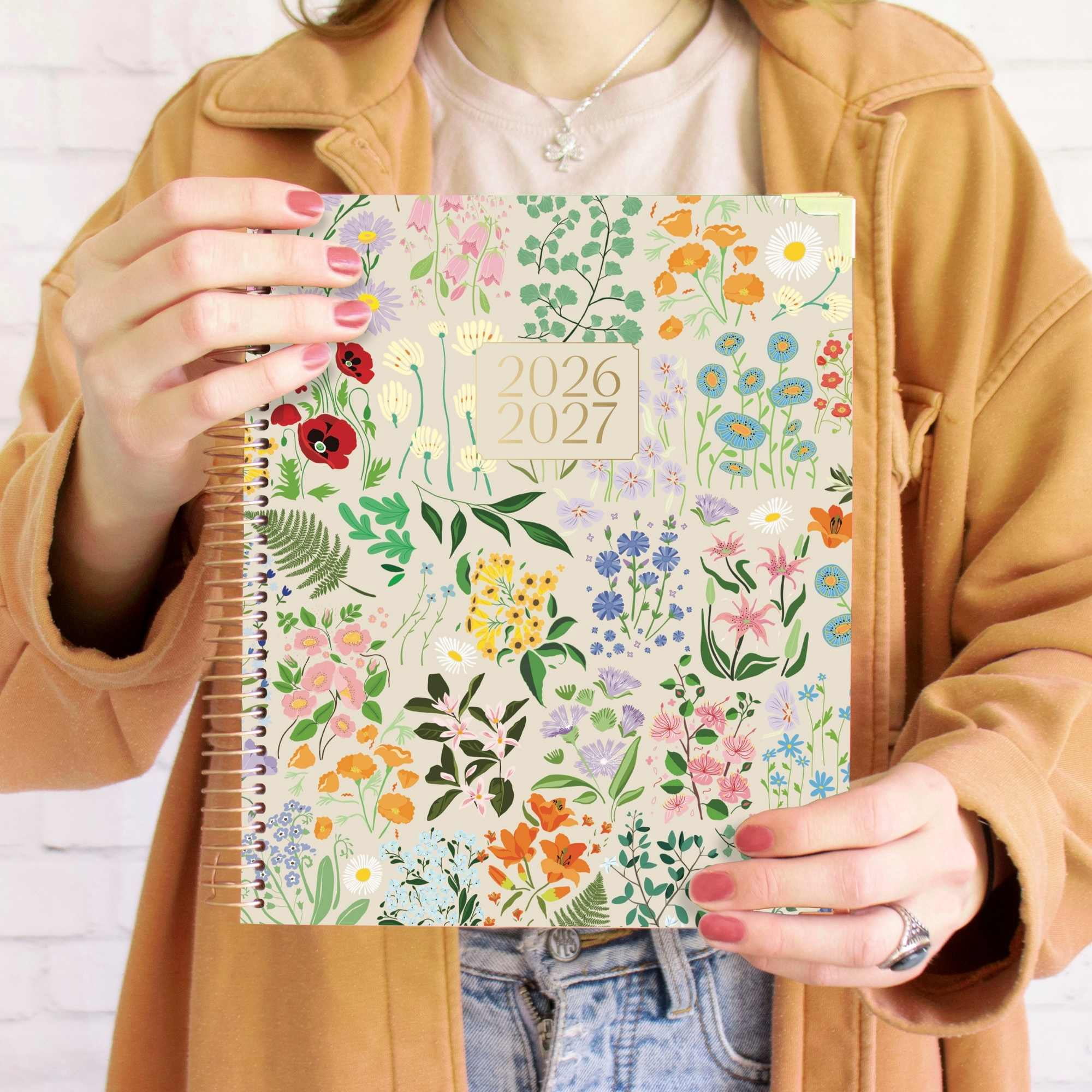 bloom daily planners 2026-2027 Academic Goal & Vision Planner, 13-Month Monthly & Weekly Hard Cover, 7.5" x 9", Garden Party