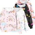thumbnail image 4 of Oversized Sweatshirt for Girls Size 10/12 Rainbow Print Hoodies with Pocket Tween Girl Long Sleeve Fall Tops 4-13T, Pink, 7 Years, 4 of 4