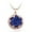Blue, variant on 32 inch Rhinestone Round Flower Pendant Necklace for Women 14k Rose Gold Plated Long Crystal Circle Rose Floral Charm Chain Elegant Wedding Birthday Holiday Jewelry for Her
