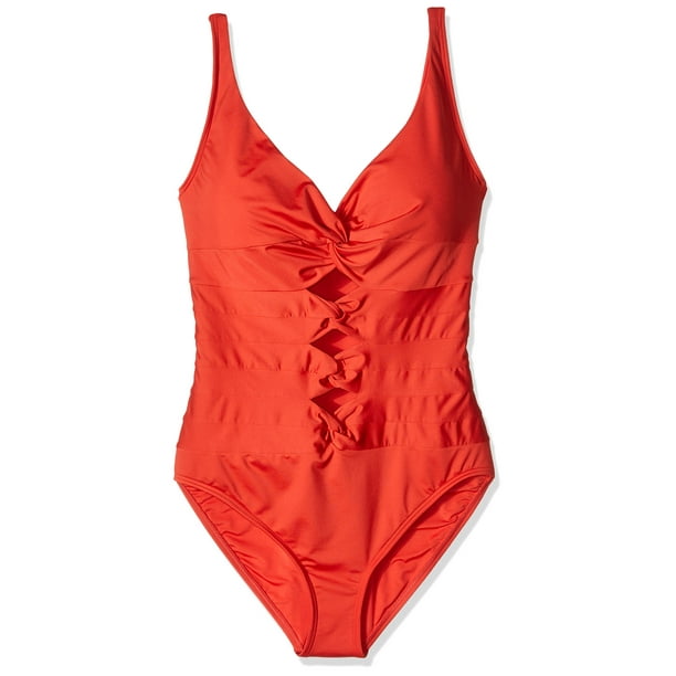 Carmen Marc Valvo Swimwear - Womens Swimwear Coastal Twist Swimsuit 14 ...