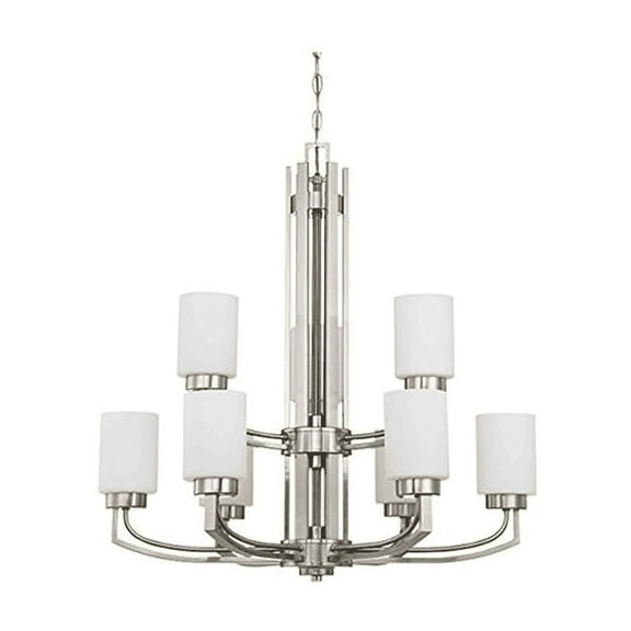 LUMINANCE F22009-80 Chandelier Hadley 9 Lights Satin Nickel