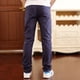 thumbnail image 5 of Pantalones rectos informales de algodón 100 % lisos para niños de 4 a 18 años, con cintura elástica, de alta calidad, 110 a 180, 5 of 5