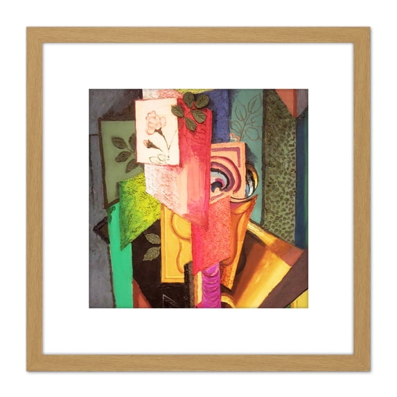 Prochazka Still Life Painting 8X8 Inch Square Wooden Framed Wall Art Print Picture with Mount