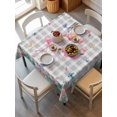 thumbnail image 6 of Pink Flamingo Table Cloth, Waterproof Tablecloth for Square Tables, Green Summer Tropical Botanical Grey Plaid Reusable Washable Fabric Table Cover for Restaurant Kitchen Dining Tables 54"x54", 6 of 9