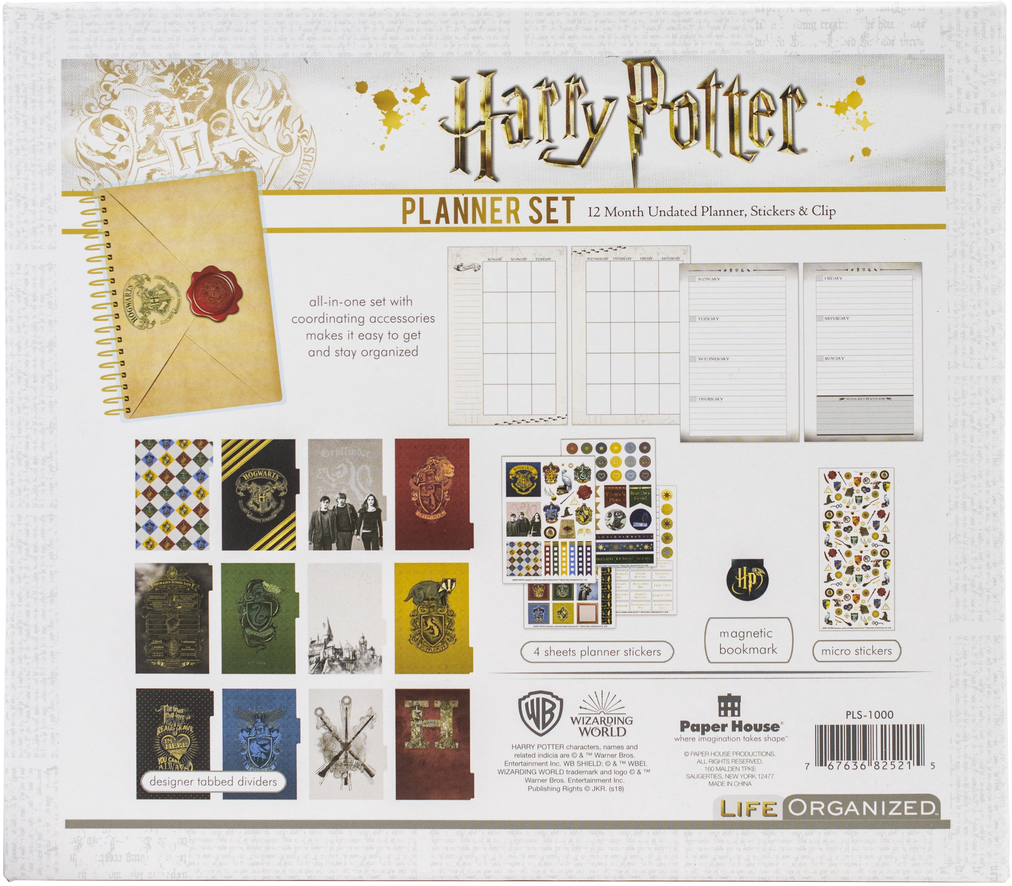 Paper House Productions Harry Potter Mini Planners & Appointment Book, 9.25" x 8", 12 Pages