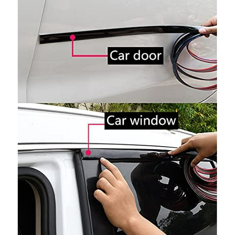 SBWLKJ 16Ft Automotive Black Trim Molding 2-3/4"(70mm) Wide Car Side Moldings(Self Adhesive) Scratch-Proof Decorative For Motor/Truck/RV Exterior And Interior Door Window Bumper