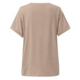 thumbnail image 6 of GEWSEY Womens V Neck Short Sleeve T Shirts Summer Tops 2025 Casual Loose Tees Trending Now (Khaki, XL), 6 of 7