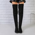 thumbnail image 5 of SACFOF Women's Over The Knee Thigh High Chunky Low Flat Heel Boots Long Stretch Zipper Sexy Fall Fashion Boots Black Red Purple US5-11, 5 of 6