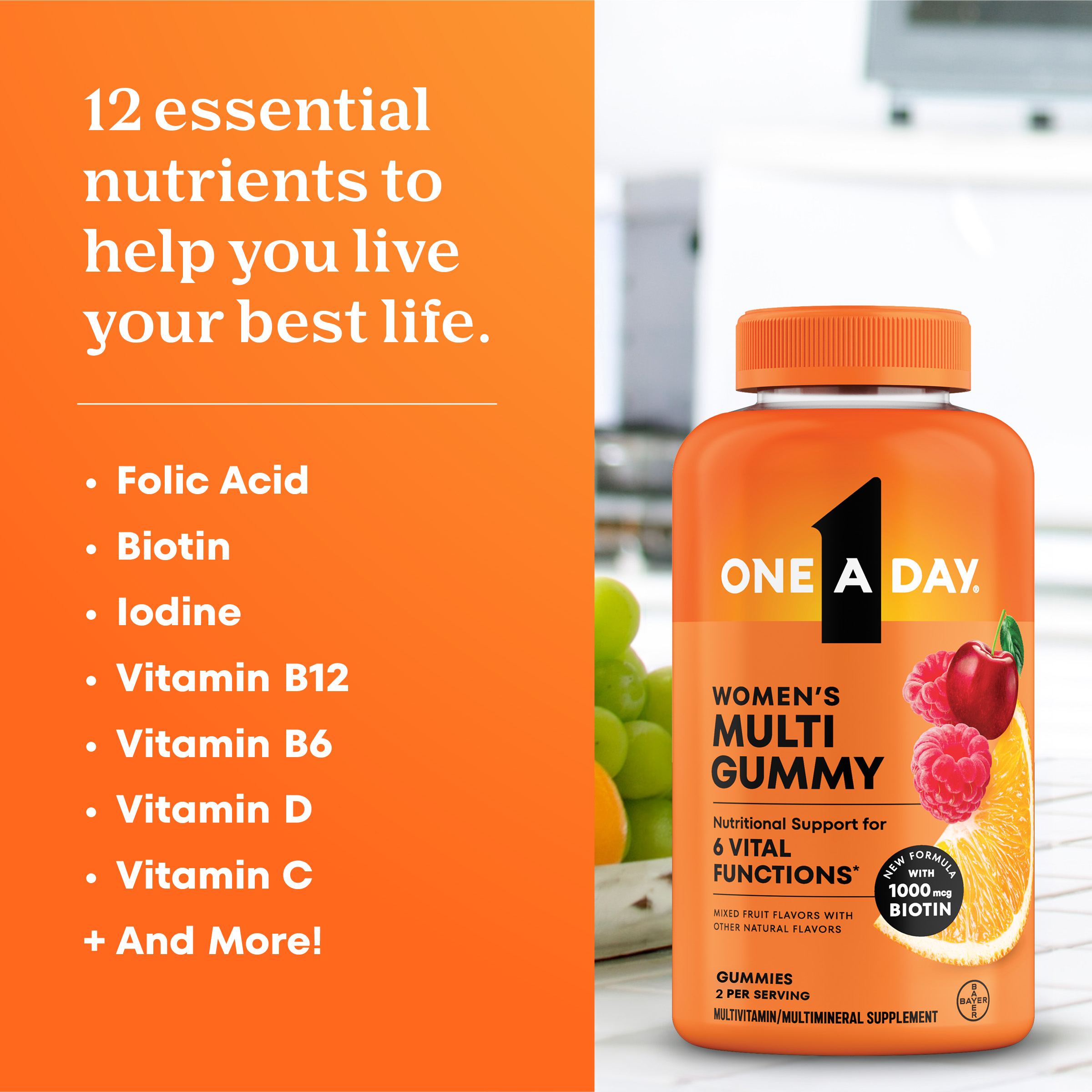 One A Day Women's Multivitamin Gummy with Biotin photo 5