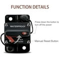 thumbnail image 3 of 60Amp Waterproof Circuit Breaker 12V- 36V DC Circuit Breaker for Truck RV Marine Trailer with Manual Reset Black, 3 of 9