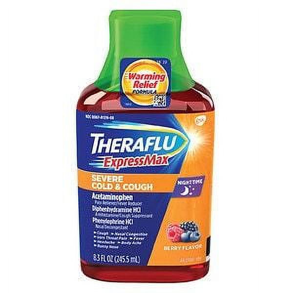 Theraflu Expressmax Nighttime Severe Cold and Cough Syrup - 8.3 oz - image 5 of 5