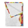 thumbnail image 2 of Party Soft Flannel Fleece Throw Blanket, Frame of Colorful Pencils Fun School Time Theme Education Drawing Creativity, Cozy Plush for Indoor and Outdoor Use, 60" x 80", Multicolor, by Ambesonne, 2 of 5