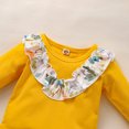 thumbnail image 5 of LMTODLFG Baby Boy Clothes Baby Girls Romper Ruffles Bodysuit+Floral Printed Pants Headbands Outfits Toddler Tshirts Boys 2T Yellow 12-18 Months, 5 of 9