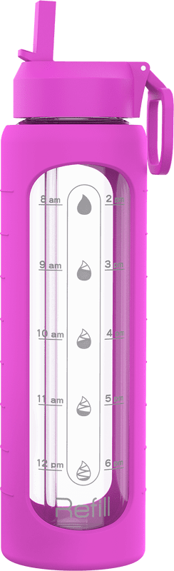 Eco One Total Babe Glass Water Bottle In Pink Silicone Sleeve – Aura In  Pink Inc.