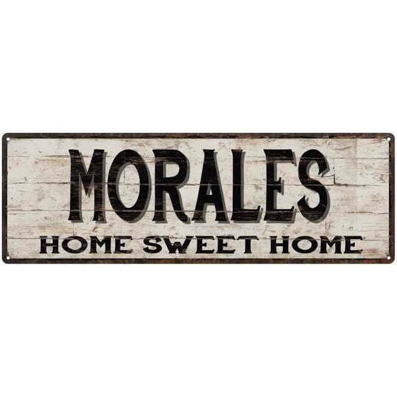 MORALES Rustic Home Sweet Home Sign Gift 6x18 Metal Decor 206180084090