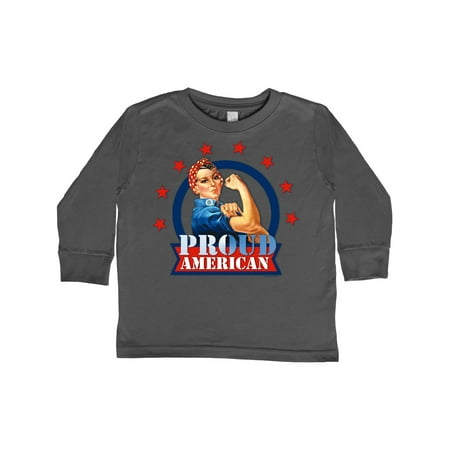

Inktastic Rosie Riveter Proud American Gift Toddler Toddler Girl Long Sleeve T-Shirt