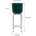 thumbnail image 2 of Large Flower Pot Home Decor Indoor Planter Industrial Design Gold Plated Angular Metal Frame Pot Planter 7.45 x 7.45 x 15.75 inches, 2 of 7