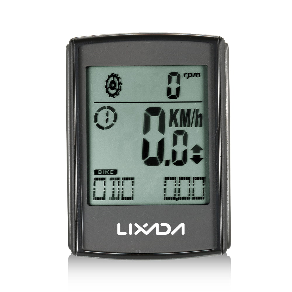 Lixada Computadora de Bicicleta Inalámbrica Tres,Sensor de Frecuencia Cardíaca LCD Multifunción Cronómetro Odómetro IPX7 Puede Medir la Temperatura Odómetro de Bicicleta de Montaña