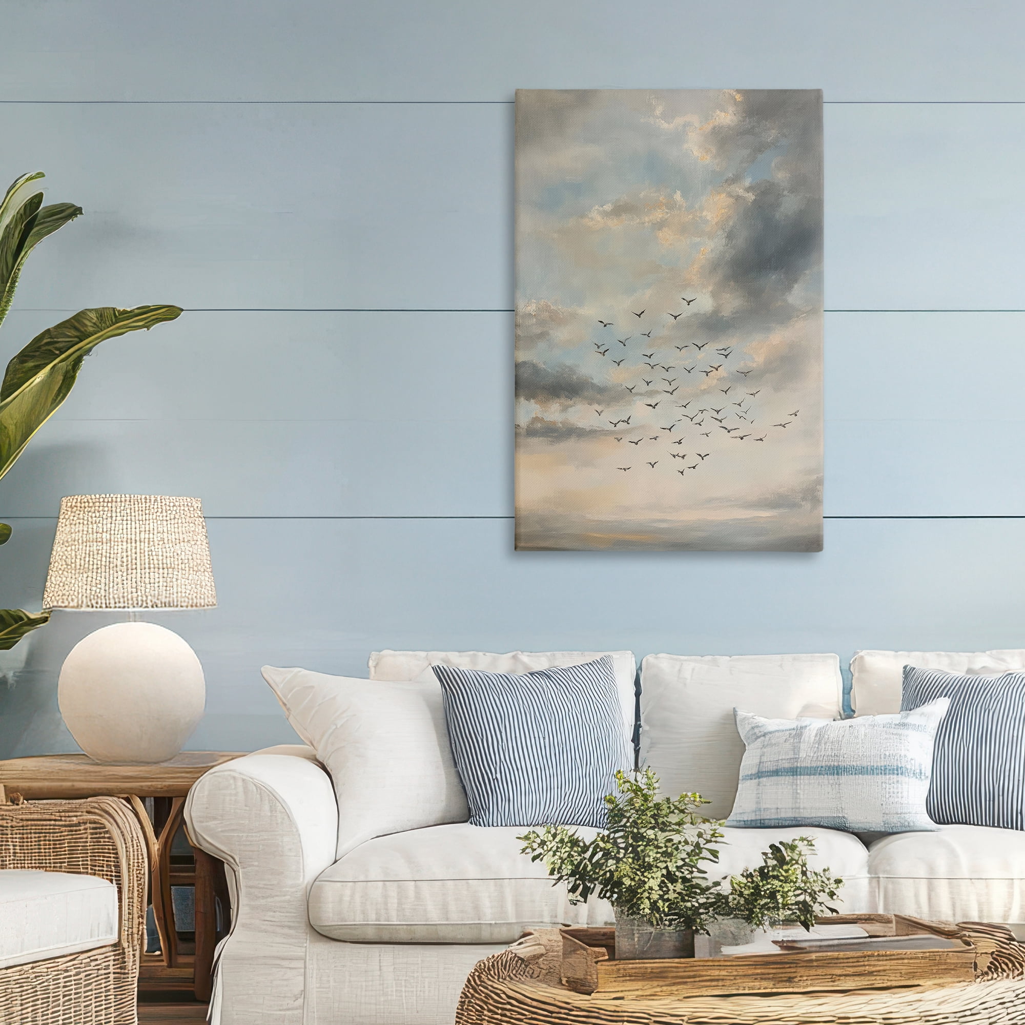 Stupell Industries Birds in the Clouds at Dusk Canvas Wall Art, design by Petal Prints Design