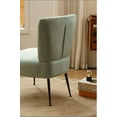 thumbnail image 3 of Velvet Fabric Accent Slipper Chair With Black Metal Legs For Dining room Living Room Bedroom,Light Blue, 3 of 4