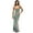 green, variant on Wholesale Women Summer Tie Dye Spaghetti Strap Dress Backless Ruched Bodycon Midi Dress for Beach Party Night
