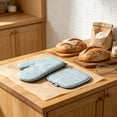 thumbnail image 4 of Set of 2 Oven Mitts and Pot Holders, Heat Resistant Kitchen Gloves Microwave Safe, Thick Cotton Padding Soft Interior, Hanging Loop Convenient Storage, for Baking Grilling Stovetop Countertop, 4 of 6