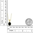 thumbnail image 2 of Gem Stone King 3.04 Cttw Black Onyx and Lab Grown Diamond 18K Yellow Gold Plated Silver Pendant Necklace for Women | Oval 11X9MM and Round 2MM | Gemstone Birthstone | With 18 inch chain, 2 of 4