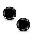 thumbnail image 2 of Gem Stone King 2.20 Ct Round Black AAA Diamond 18K White Gold Stud Earrings for Women Men, 2 of 6