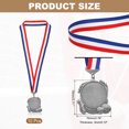 thumbnail image 2 of Uxcell Football Events Star Award Medals with Ribbons, Winner Medals Prizes for Competitions Sports Party Silver, 2 of 7
