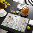 thumbnail image 3 of Spring Floral Placemats Set of 12, Pink Blue Flowers Butterfly Wooden Placemats for Dining Table, Place Mats for Kitchen Tabletop, Waterproof Wipeable Dining Table Mats Set, 3 of 9