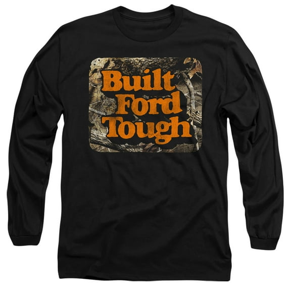 Ford Built Ford Tough Unisex Adult Long-Sleeve T Shirt,Black, 2X-Large
