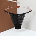 thumbnail image 3 of Gibobby Bragas Bikini Elásticas Bragas mujer Sexy encaje cintura calzoncillos correa fina talla grande Tanga （Negro， L), 3 of 5