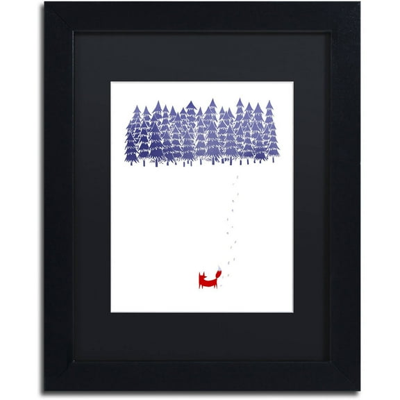 Trademark Fine Art 'Alone In The Forest' Canvas Art by Robert Farkas, Black Matte, Black Frame