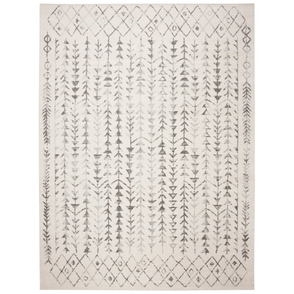 SAFAVIEH Tulum Goddard Moroccan Geometric Area Rug, 12' x 15', Ivory/Grey