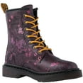 thumbnail image 3 of GLOBALWIN Women's Lace-up Floral Print Ankle Bootie Military Combat Burgundy Boots For Women Size 6.5M, 3 of 7