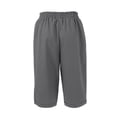 thumbnail image 4 of MLQIDK Pedal Pushers for Women Lounge Pant Dressy Casual Knee Length Elastic Waist Lounge Pant Trendy Summer Linen Capri Pants with Pockets Gray L, 4 of 7
