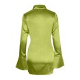 thumbnail image 4 of FcBaudy Robe Longue à Manches Longues Col en V, Robes d'Été pour Femmes, Robes pour Femmes Col en V Couleur Unie Montre Taille Creux Fesses Robe Courte à Manches Longues Robe pour Femmes, 4 of 6