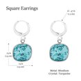 thumbnail image 3 of Arete para Mujer con Cristal Swarovski en Forma de Cuadrado – Bañado en Rodio– Arete Elegante y Brillante, Aretes de Mujer de Moda– Joyería para Mujer de Moda– Regalo especial Ortiz Espinosa Temporada, 3 of 5
