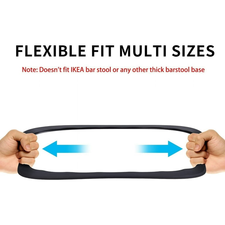 4 Anelli Protettivi Per Sedie Da Bar: Base Tonda 36,8-42 Cm, Antiscivolo In Silicone Per Pavimenti - 3