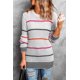 thumbnail image 2 of ABPHQTO Jersey Mujer Rayas Punto Canalé Gris, 2 of 5
