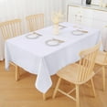 thumbnail image 2 of Smiry Waterproof Rectangle Tablecloth, 60x84 White Polyester Table Cloth, Decorative Table Cover, 2 of 8